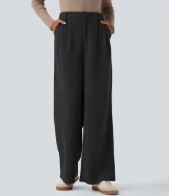 Pants|High-Waisted Pants<HALARA High Waisted Corduroy Casual Baggy Pants with Pockets