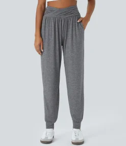 Pants|Joggers<HALARA High Waisted Crossover Pocket Casual Joggers