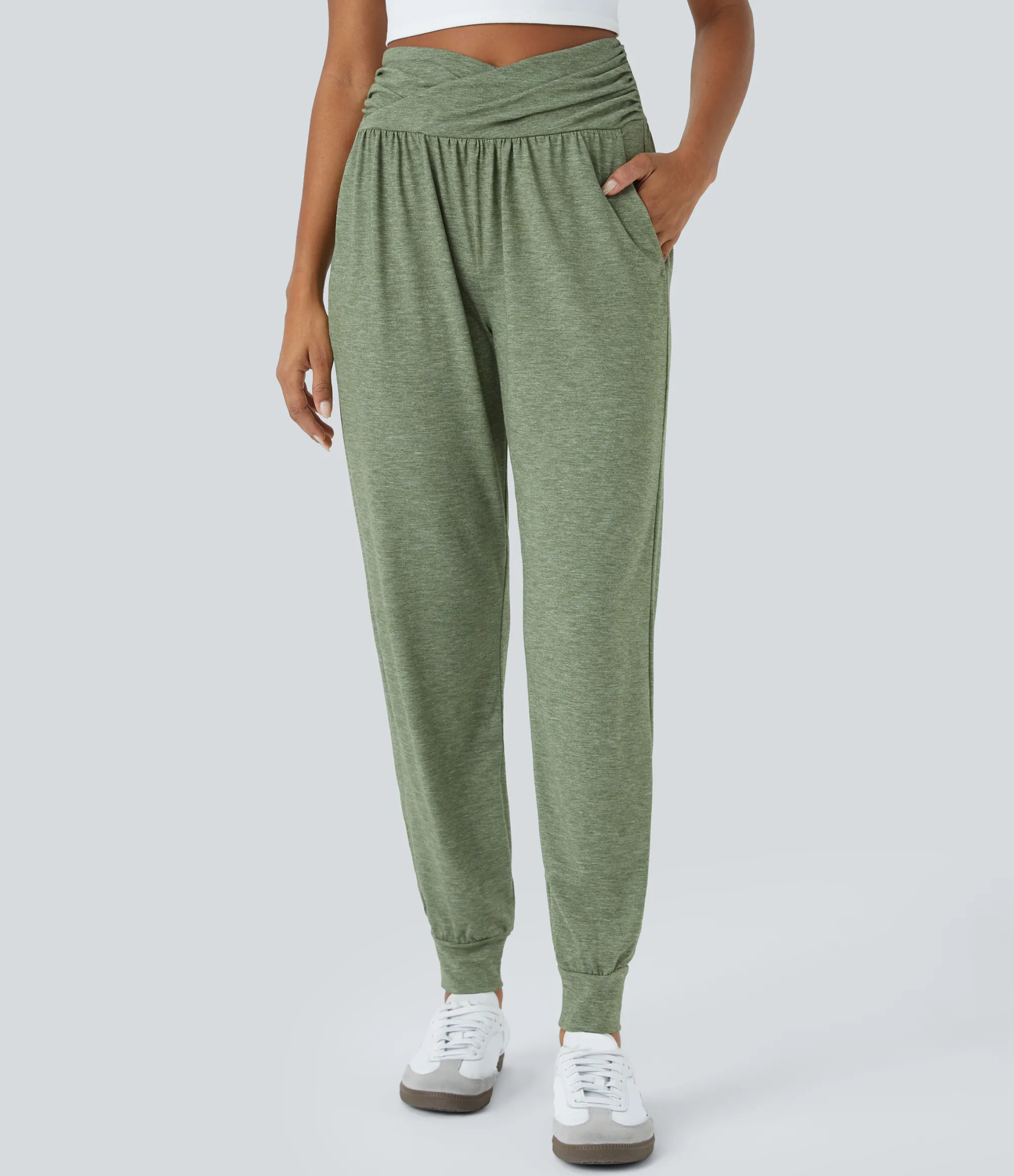 Pants|Joggers<HALARA High Waisted Crossover Pocket Casual Joggers