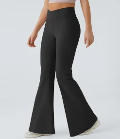 Butt Lifting Leggings|Pocket Leggings<HALARA High Waisted Crossover Pocket Ruched Butt Lifting Yoga Leggings