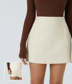 Mini Skirts|Casual Skirts<HALARA High Waisted Decorative 2-in-1 A Line Mini Casual Skirt
