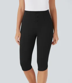 Pants|High-Waisted Pants<HALARA High Waisted Decorative Pocket Crossover Hem Skinny Casual Pedal Pusher Pants