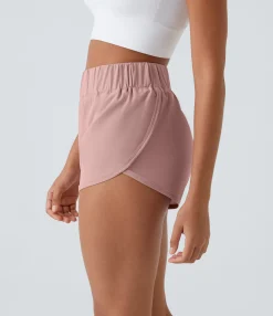 Active Shorts|Shorts<HALARA High Waisted Dolphin Hem Casual Shorts 2"