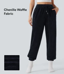 Pants|Joggers<HALARA High Waisted Drawstring Chenille Waffle Casual Joggers with Pockets