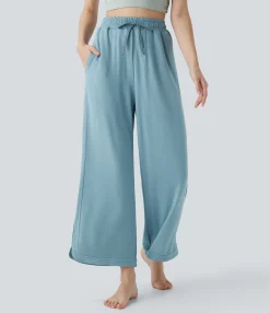 Pants|High-Waisted Pants<HALARA High Waisted Drawstring Curved Hem Straight Leg Yoga Pants with Pockets