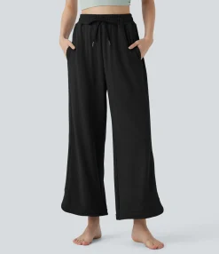 Pants|High-Waisted Pants<HALARA High Waisted Drawstring Curved Hem Straight Leg Yoga Pants with Pockets