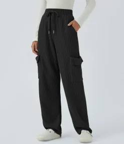 High-Waisted Pants|Pants<HALARA High Waisted Drawstring Pockets Casual Knit Pants