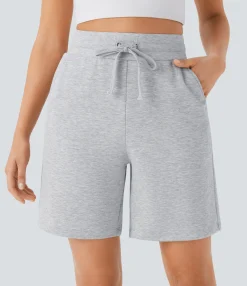Shorts<HALARA High Waisted Drawstring Pocket Casual Bermuda Shorts 7''