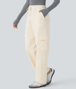 High-Waisted Pants|Pants<HALARA High Waisted Drawstring Pockets Straight Leg Casual Cargo Pants