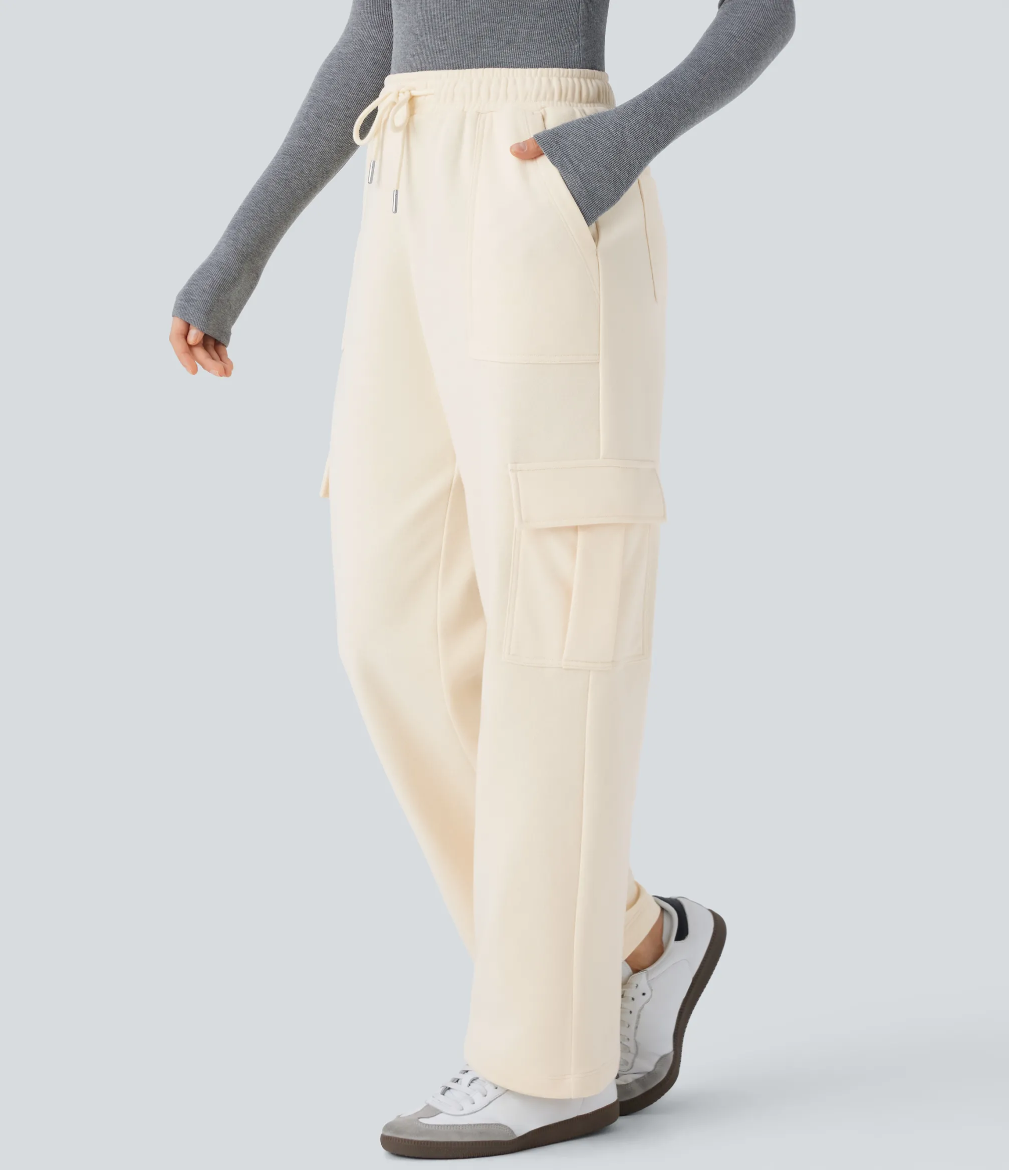 High-Waisted Pants|Pants<HALARA High Waisted Drawstring Pockets Straight Leg Casual Cargo Pants