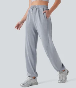 Pants|Joggers<HALARA High Waisted Drawstring Pockets Straight Leg Running Joggers