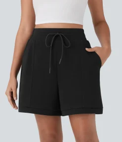 Active Shorts|Shorts<HALARA High Waisted Drawstring Pocket Yoga Wide Leg Shorts