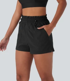 Active Shorts|Shorts<HALARA High Waisted Drawstring Pockets Running Shorts