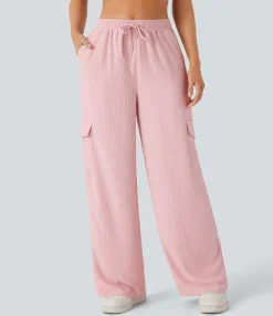Pants|Cargo Pants<HALARA High Waisted Drawstring Pockets Wide Leg Cargo Casual Pants