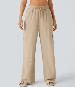 Pants|Cargo Pants<HALARA High Waisted Drawstring Pockets Wide Leg Cargo Casual Pants