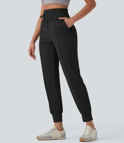 Joggers|Joggers<HALARA High Waisted Drawstring Quick Dry Yoga Joggers with Pockets-UPF40+