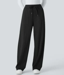 Pants|High-Waisted Pants<HALARA High Waisted Drawstring Side Zipper Pocket Straight Leg Casual Pants