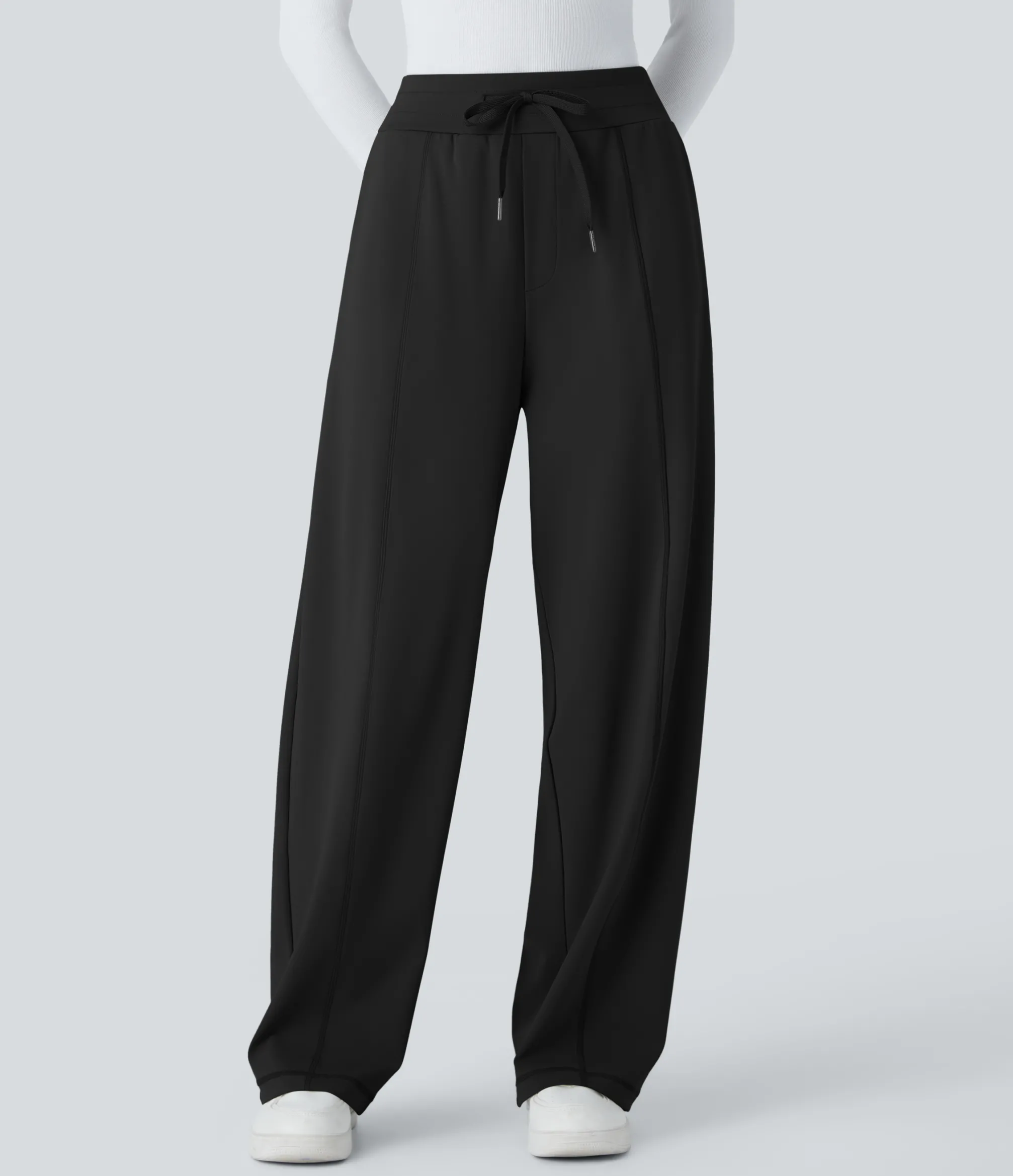 Pants|High-Waisted Pants<HALARA High Waisted Drawstring Side Zipper Pocket Straight Leg Casual Pants