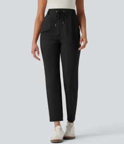 High-Waisted Pants|Pants<HALARA High Waisted Drawstring Tapered Casual Pants with Pockets