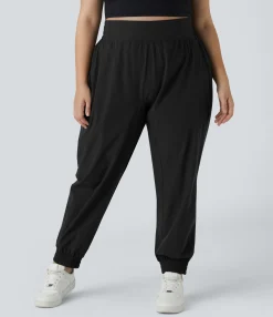 Plus Size<HALARA High Waisted Elastic Waistband Plus Size Hiking Joggers
