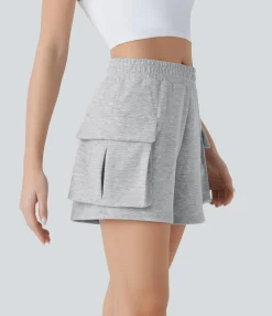 Active Shorts|Shorts<HALARA High Waisted Flap Pocket Yoga Cargo Shorts