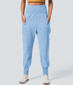 Cargo Pants|Joggers<HALARA High Waisted Foldover Pocket Harem Fleece Casual Cargo Joggers
