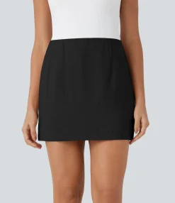 Casual Skirts<HALARA High Waisted 2-in-1 A Line Mini Casual Linen-Feel Skirt