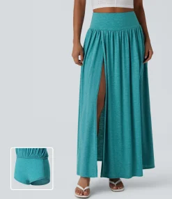 Maxi & Midi Skirts|Casual Skirts<HALARA High Waisted 2-in-1 Flowy Maxi Casual Skirt