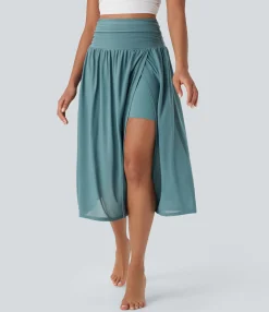 Skirts<HALARA High Waisted 2-in-1 Flowy Midi Dance Skirt with Pocket