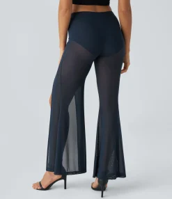 High-Waisted Pants|Pants<HALARA High Waisted 2-in-1 High Mesh Flare Casual Pants