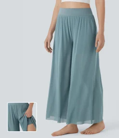 Pants|High-Waisted Pants<HALARA High Waisted 2-in-1 Mesh Wide Leg Flowy Dance Pants