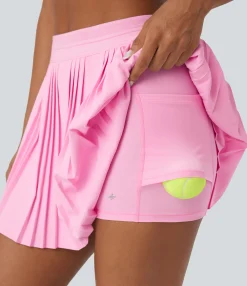 Pleated Skirts|Active Skirts<HALARA High Waisted 2-in-1 Pleated Mini Quick Dry Tennis Skirt with Pockets