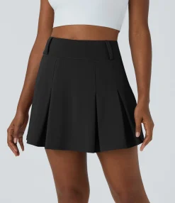 Mini Skirts|Pleated Skirts<HALARA High Waisted 2-in-1 Pocket A Line Pleated Golf Skirt-Golf Tee Pocket