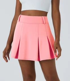 Mini Skirts|Pleated Skirts<HALARA High Waisted 2-in-1 Pocket A Line Pleated Golf Skirt-Golf Tee Pocket