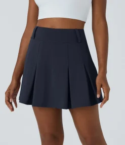 Mini Skirts|Pleated Skirts<HALARA High Waisted 2-in-1 Pocket A Line Pleated Golf Skirt-Golf Tee Pocket