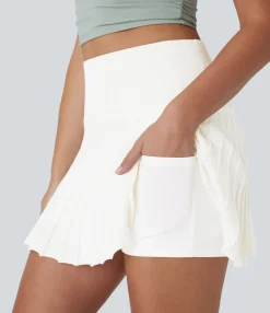 Mini Skirts|Casual Skirts<HALARA High Waisted 2-in-1 Pocket A-Line Mini Casual Knit Skirt