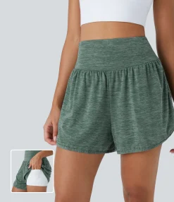Active Shorts|Shorts<HALARA High Waisted 2-in-1 Pocket Workout Shorts