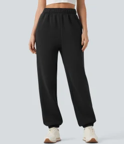 Pants|Joggers<HALARA High Waisted Inside Drawstring Fleece Casual Joggers with Pockets