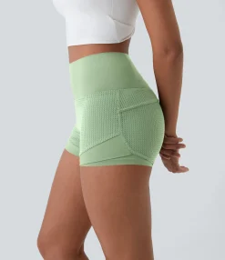 Active Shorts|Shorts<HALARA High Waisted Mesh Back Waistband Pocket 2-in-1 Casual Shorts 2"
