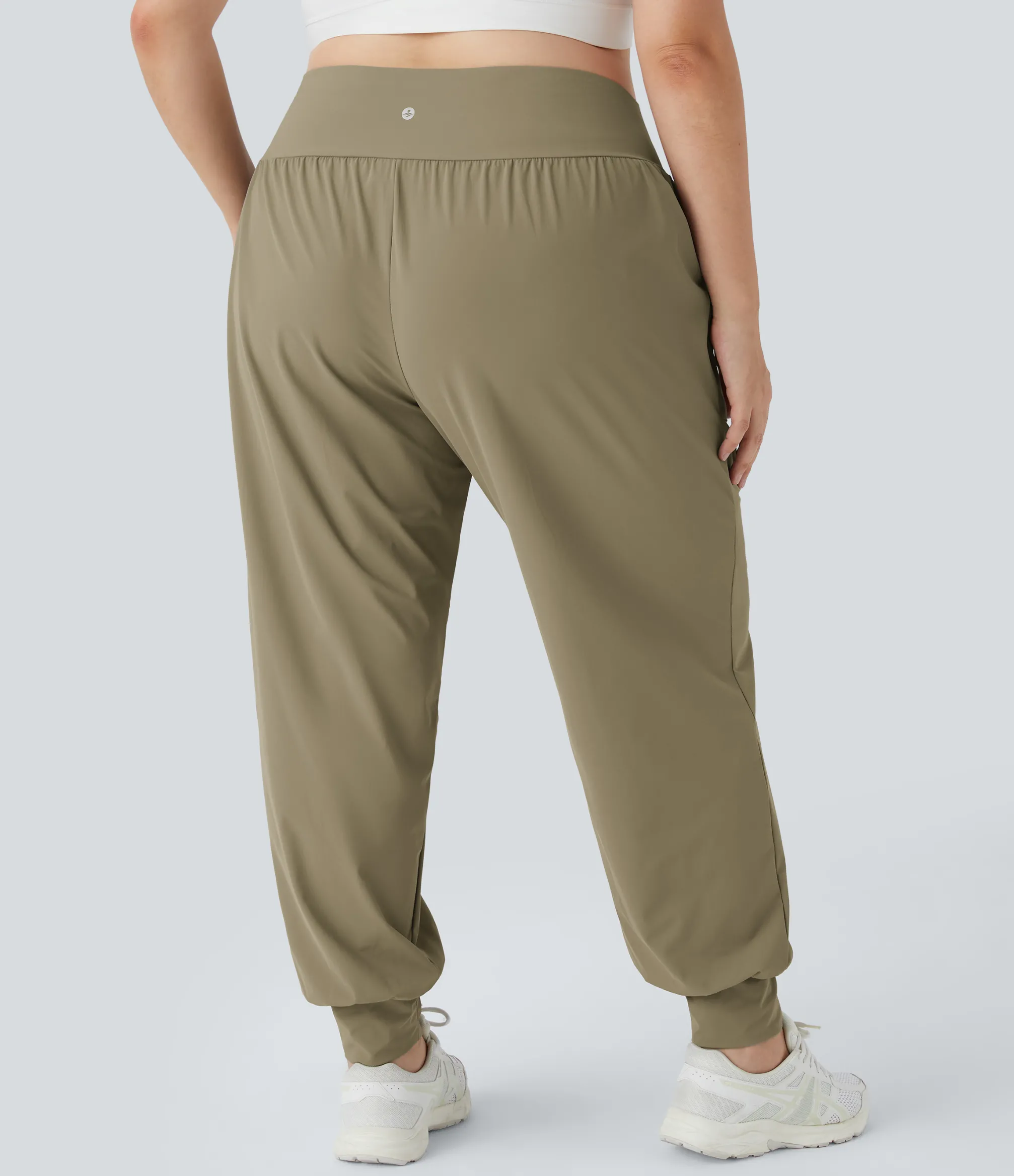 Plus Size<HALARA High Waisted Plain Pocket Yoga Plus Size Joggers