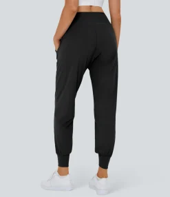 Joggers|Joggers<HALARA High Waisted Plain Pocket Casual Joggers