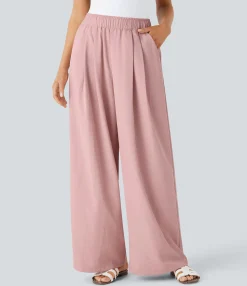 High-Waisted Pants|Wide-Leg Pants<HALARA High Waisted Pocket Palazzo Wide Leg Pants