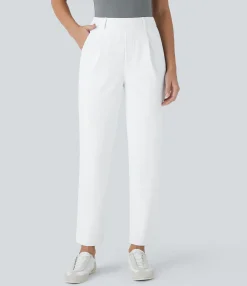 High-Waisted Pants|Work Pants<HALARA High Waisted Pocket Ankle Length Tapered Work Pants