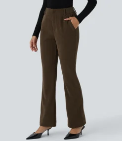 High-Waisted Pants|Work Pants<HALARA High Waisted Pocket Chenille Work Pants