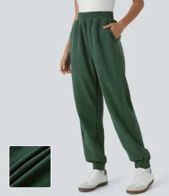 Joggers|Joggers<HALARA High Waisted Pocket Corduroy Casual Joggers