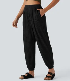 Pants|Joggers<HALARA High Waisted Pocket Crinkle Casual Joggers