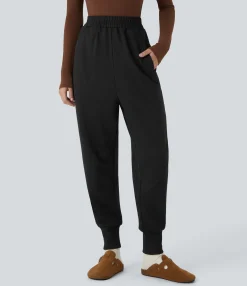 Pants|Joggers<HALARA High Waisted Pocket Fleece Casual Joggers