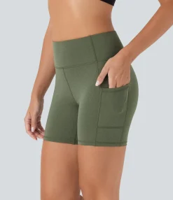 5'' Shorts|Active Shorts<HALARA High Waisted Pocket Heathered Quick Dry Yoga Biker Shorts 5''