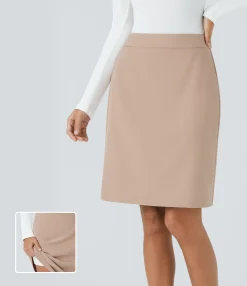 Mini Skirts|Skirts<HALARA High Waisted Pocket 2-in-1 Hem Straight Work Skirt