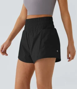 Active Shorts|Shorts<HALARA High Waisted Pocket 2-in-1 Workout Shorts